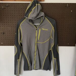 Marmot Men’s Gray Hooded Lightweight Performance Jacket Full Zip Outdoor Layer